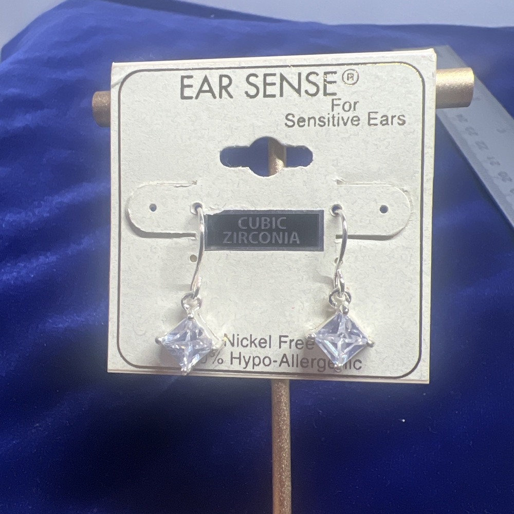 Ear Sense Earrings Hypo-Allergenic Nickel-Free Sensitive Ear Cubic Zirconia